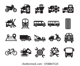 Simple Set of Car transport Related Vector Icons.