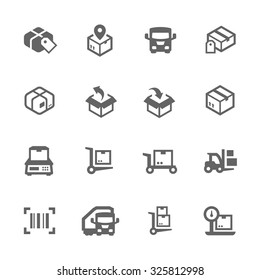 Simple Set of Cargo Related Vector Icons for Your Design.