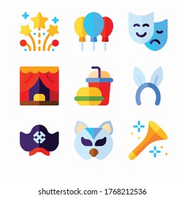 Simple Set Carnival Vector Color Icons. Color with Editable stroke

