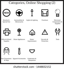 Simple set of Category icons, Online Shopping (2)