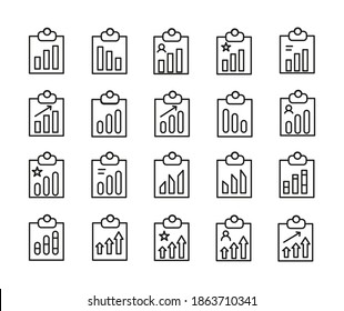 Simple Set Of Chart Outline Icons. Elements For Mobile Concept And Web Apps. Thin Line Vector Icons For Website Design And Development, App Development. Premium Pack.