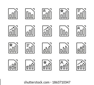 Simple Set Of Chart Outline Icons. Elements For Mobile Concept And Web Apps. Thin Line Vector Icons For Website Design And Development, App Development. Premium Pack.