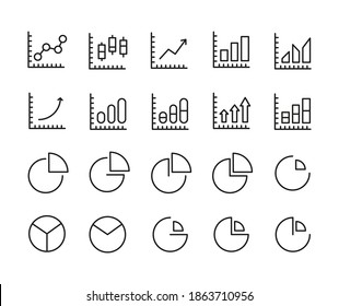 Simple Set Of Chart Outline Icons. Elements For Mobile Concept And Web Apps. Thin Line Vector Icons For Website Design And Development, App Development. Premium Pack.