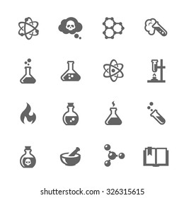 Simple Set Of Chemical Related Vector Icons For Your Design.