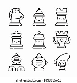 Simple Set Chess Vector line Icons
