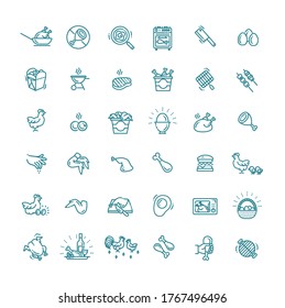 Simple Set of Chicken Meat Related Vector Line Icons
