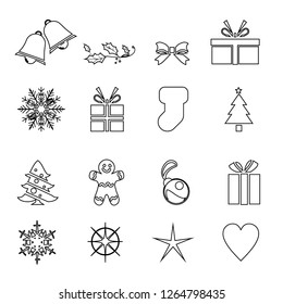 Simple Set of Chrismas Vector Fill and Line Icons