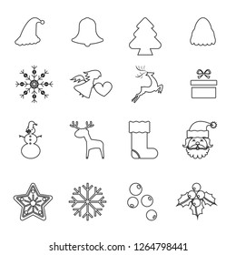 Simple Set of Chrismas Vector Fill and Line Icons