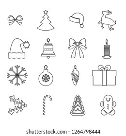 Simple Set of Chrismas Vector Fill and Line Icons