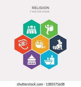 simple set of christian, diwali, doi suthep, easter bunny icons, contains such as icons easter eggs, eye of ra, goddess and more. 64x64 pixel perfect. infographics vector
