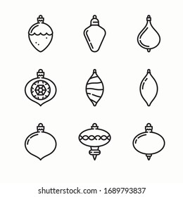 Simple Set Christmas Ball Craft Vector line Icons