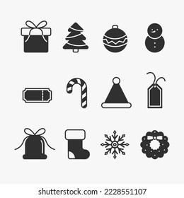 Simple Set of Christmas Icon. Vector Illustration.