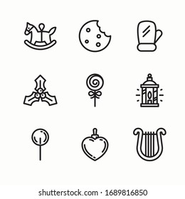 Simple Set Christmas Ornament Vector line Icons