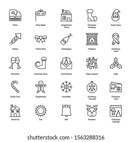 Simple Set of Christmas Related Vector  line icons. easy to edit