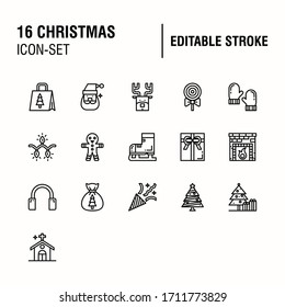 Simple Set of Christmas Related Vector Line Icons