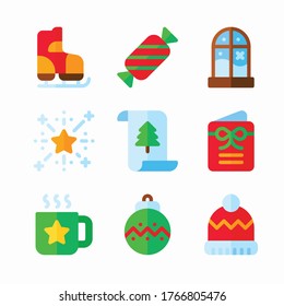Simple Set Christmas Vector Color Icons