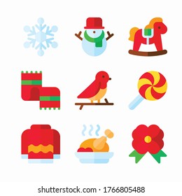 Simple Set Christmas Vector Color Icons