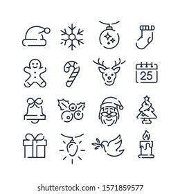 Simple Set of christmas Vector Line Icons. Editable Stroke. 48x48 Pixel Perfect.