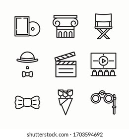 Simple Set Cinema Element Vector line Icons