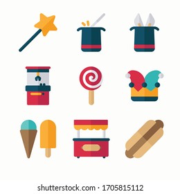 
Simple Set Circus Vector Color Icons. Color with Editable stroke