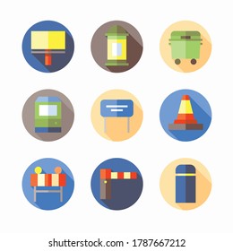 Simple Set City Elements Vector Color Icons