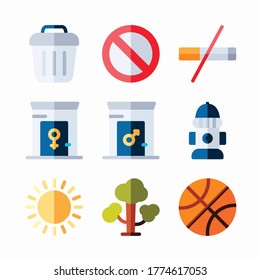Simple Set City Park Vector Color Icons
