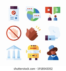 Simple Set Civil Rights Movement Vector Color Icons