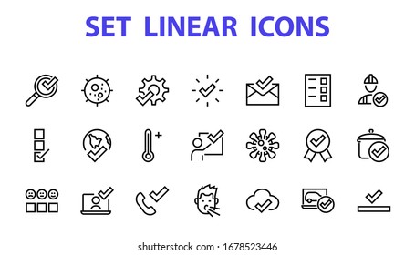 A simple set of claim related vector ICON lines. Contains icons such as file uploaded, received document, read message, receive call and more. Editable Bar. 48x48 Pixel Perfect.