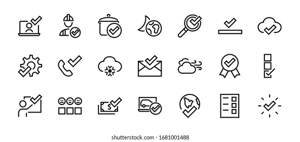 A simple set of claim related vector ICON lines. Contains icons such as file uploaded, received document, read message, receive call and more. Editable Bar. 48x48 Pixel Perfect.