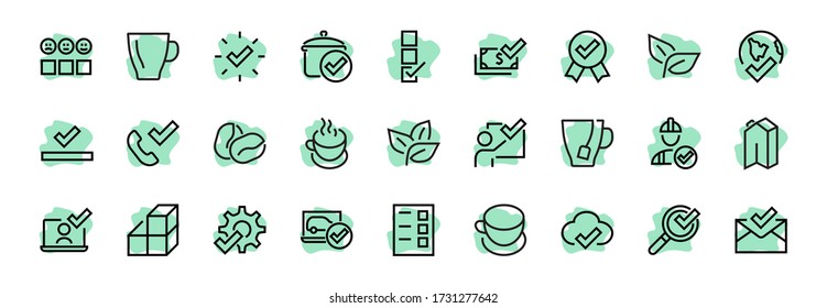 A simple set of claim related vector ICON lines. Contains icons such as file uploaded, received document, read message, receive call and more. Editable Bar. 48x48 Pixel Perfect.