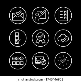 A simple set of claim related vector ICON lines. Contains icons such as file uploaded, received document, read message, receive call and more. Editable Bar. 48x48 Pixel Perfect.