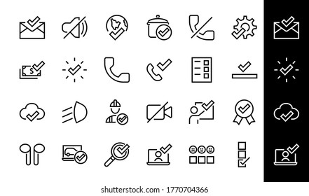 A simple set of claim related vector ICON lines. Contains icons such as file uploaded, received document, read message, receive call and more. Editable Bar. 48x48 Pixel Perfect.