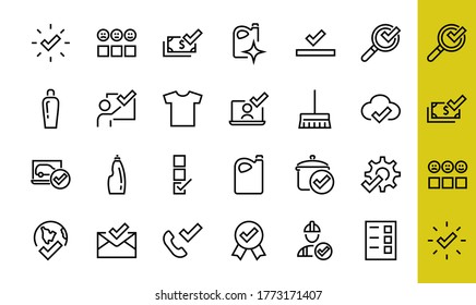 A simple set of claim related vector ICON lines. Contains icons such as file uploaded, received document, read message, receive call and more. Editable Bar. 48x48 Pixel Perfect.