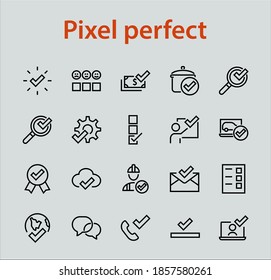 A simple set of claim related vector ICON lines. Contains icons such as file uploaded, received document, read message, receive call and more. Editable Bar. 48x48 Pixel Perfect.