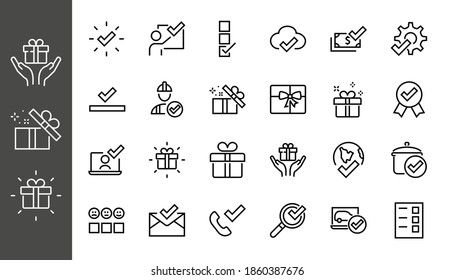 A simple set of claim related vector ICON lines. Contains icons such as file uploaded, received document, read message, receive call and more. Editable Bar. 48x48 Pixel Perfect.