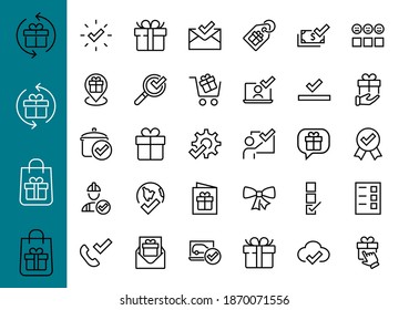 A simple set of claim related vector ICON lines. Contains icons such as file uploaded, received document, read message, receive call and more. Editable Bar. 48x48 Pixel Perfect.