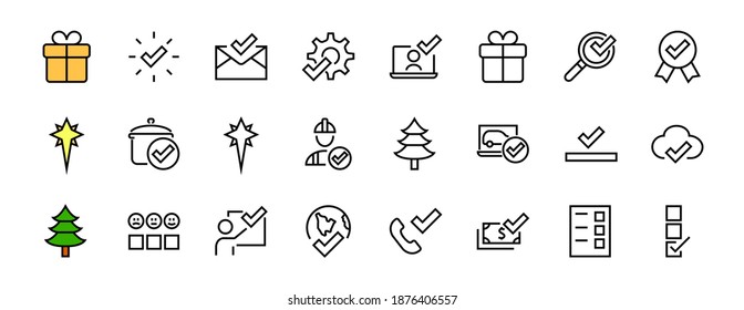 Un simple conjunto de líneas ICON vectoriales relacionadas con reclamaciones. Contiene iconos como archivo cargado, documento recibido, mensaje de lectura, llamada de recepción y más. Barra editable. 48x48 Pixel Perfecto.