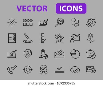 A simple set of claim related vector ICON lines. Contains icons such as file uploaded, received document, read message, receive call and more. Editable Bar. 48x48 Pixel Perfect.