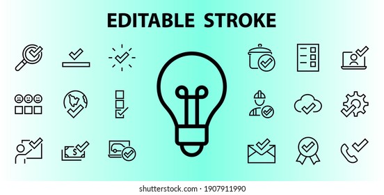 A simple set of claim related vector ICON lines. Contains icons such as file uploaded, received document, read message, receive call and more. Editable Bar. 48x48 Pixel Perfect.