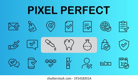 A simple set of claim related vector line icons. Contains icons such as security guarantee, received document, read message, verification, quality and much more. Editable Bar. 480x480.