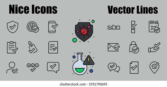 A simple set of claim related vector line icons. Contains icons such as security guarantee, received document, read message, verification, quality and much more. Editable Bar. 480x480.
