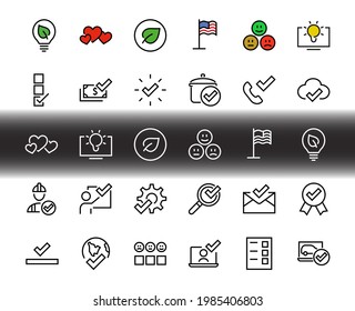 A simple set of claim related vector ICON lines. Contains icons such as file uploaded, received document, read message, receive call and more. Editable Bar. 48x48 Pixel Perfect.