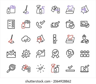 A simple set of claim related vector ICON lines. Contains icons such as file uploaded, received document, read message, receive call and more. Editable Bar. 48x48 Pixel Perfect.
