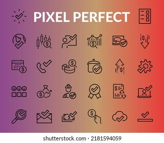 A simple set of claim related vector ICON lines. Contains icons such as file uploaded, received document, read message, receive call and more. Editable Bar. 48x48 Pixel Perfect.