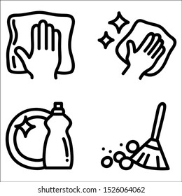 Simple set of cleaning related vector icons.