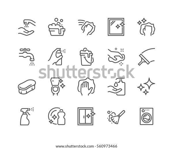 Simple Set of Cleaning Related\
Vector Line Icons. \
Contains such Icons as Spray, Dust, Clean\
Surface, Sponge and more.\
Editable Stroke. 48x48 Pixel\
Perfect.