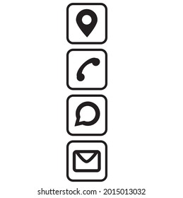 Conjunto Simple De Iconos Vectores Relacionados Con El Portapapeles. Contiene iconos como el pin de la dirección, el teléfono, el contacto de chat y el correo electrónico. Editable. apto para escribir la biografía de alguien en tarjetas de visita, invitaciones de boda, etc