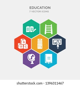 simple set of closed book with marker, classroom globe, writing whiteboard, school calculator icons, contains such as icons baby abc cubes, abcus, write by hand and more. 64x64 pixel perfect.
