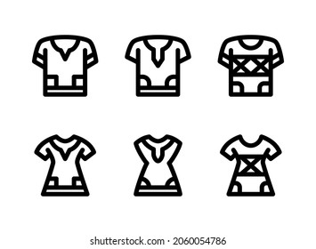 Simple Set of Clothes Related Vector Line Icons. Contains Icons as Shirt, Dashiki, Dress and more.