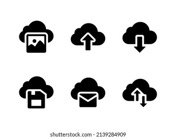 Simple Set of Cloud Computing Related Vector Solid Icons. Contains Icons as Gallery, upload, Download and more.